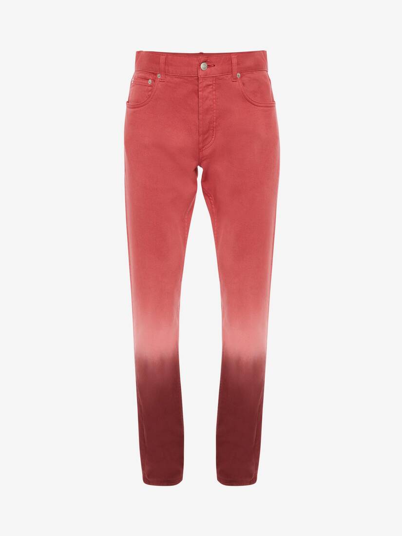 Pantalones Alexander McQueen Dip Dye Washed Hombre - Vino/Rosas - Mexico 062-YNETSO